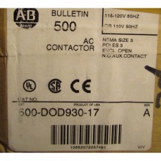 500 DOD930 17 110/120V Size 3 AC Contactor 500-DOD930