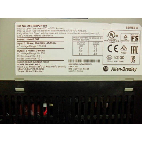 25B-A4P8N114 | PowerFlex 525 0.75kW 1.0Hp - Mfg 2017 *NIBFS*