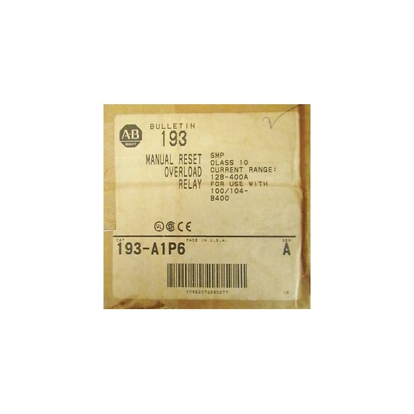 ALLEN BRADLEY 193-A1P6 (Surplus New In factory packaging)