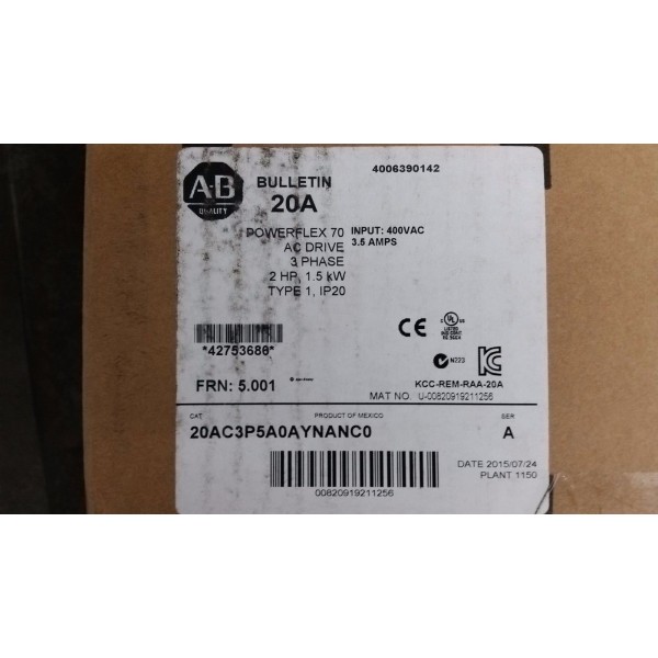 NEW Allen Bradley Powerflex 70 400V 3.5Amps AC Drive