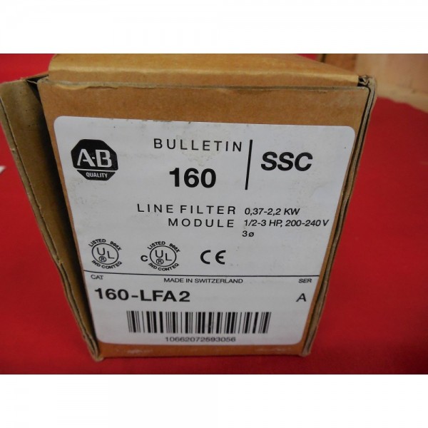160-LFA2 *NEW IN BOX* LINE FILTER MODULE .37-2.2KW/.5-3HP (3B2)