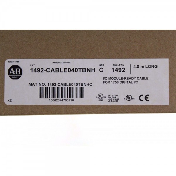 13ft ControlLogix Digital I/O Cable 1492-CABLE040TBNH Series C