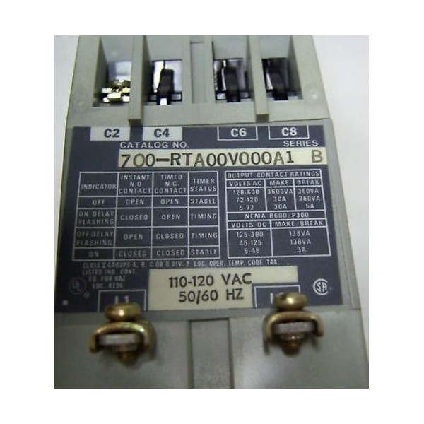 Time Delay Relay 700-RTA00VOOOA1 120 VAC