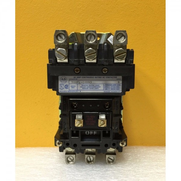 500FL-COD93 Ser: B 115/120 VAC, 60 Hz Lighting Contactor, New