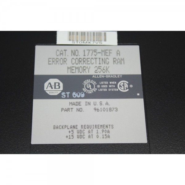 Allen-Bradley Error Correcting RAM Memory 256K 1775-MEF A