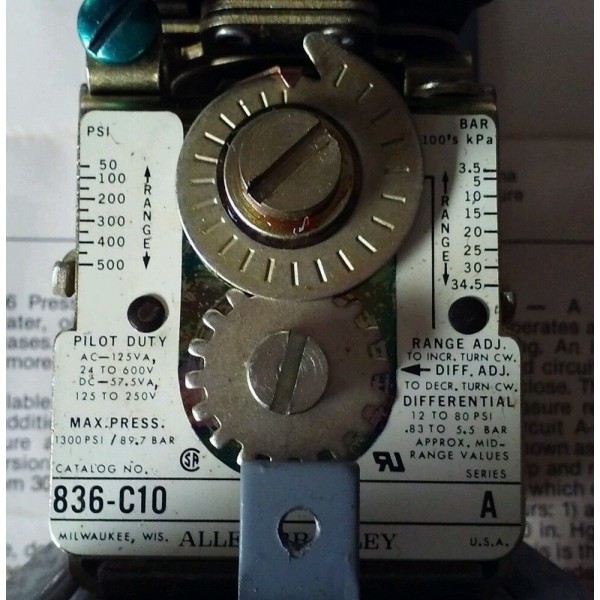 ALLEN BRADLEY 836-C10A SER. A PRESSURE SWITCH *NEW IN BOX* Made in U.S.A.