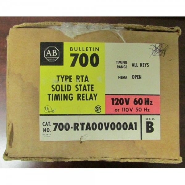 ALLEN BRADLEY Type RTA Timing Relay .015 - 64 Minute 120 V 700 RTA00V000A1
